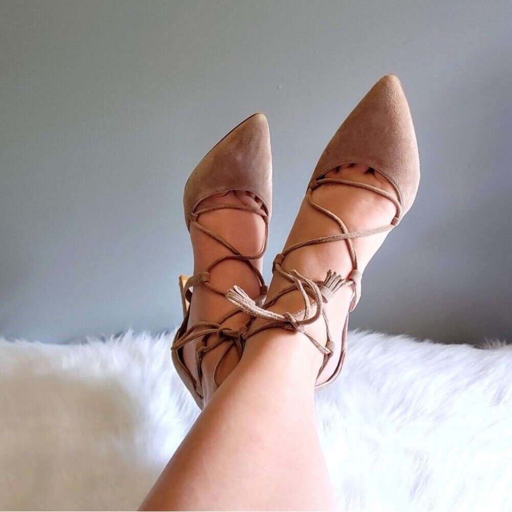 BODEN Lillie Tassel Heel in Nude Suede